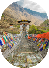 Colorful prayer flags on Dochula bridge Colorful prayer flags on Dochula bridge