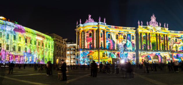 Festival of Lights around Cathedral buildings around Bebelplatz.