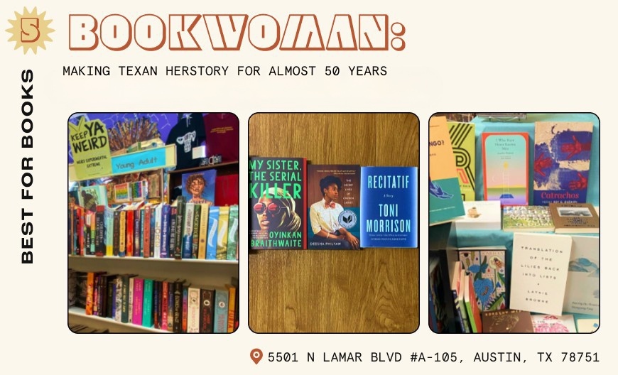 Books on display in BookWoman Austin