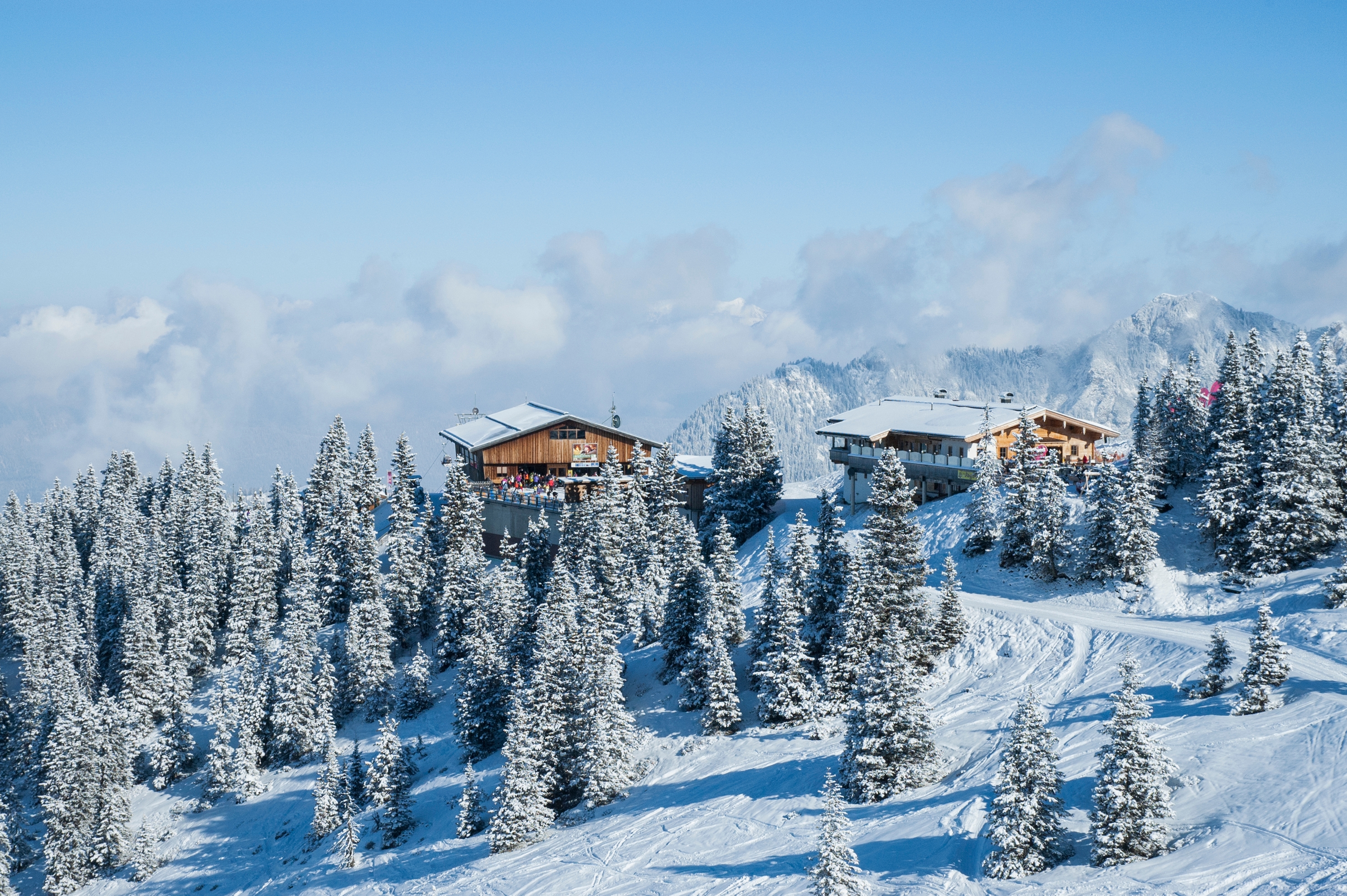 The town of Alpbach in Austria covered in snow