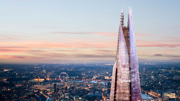 The pinnacle of The Shard, housing The View from The Shard. Image courtesy of The View from The Shard. 