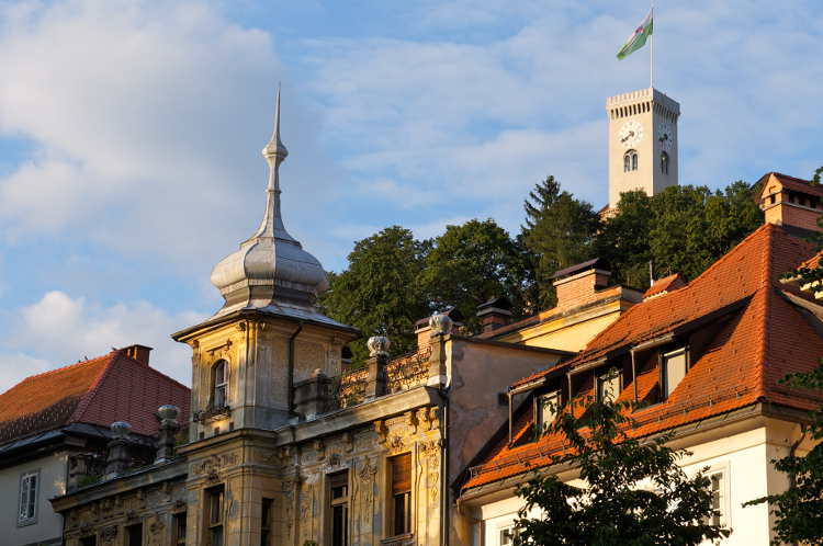 Features - Ljubljana, view towards castle 2 Features - Ljubljana, view towards castle 2